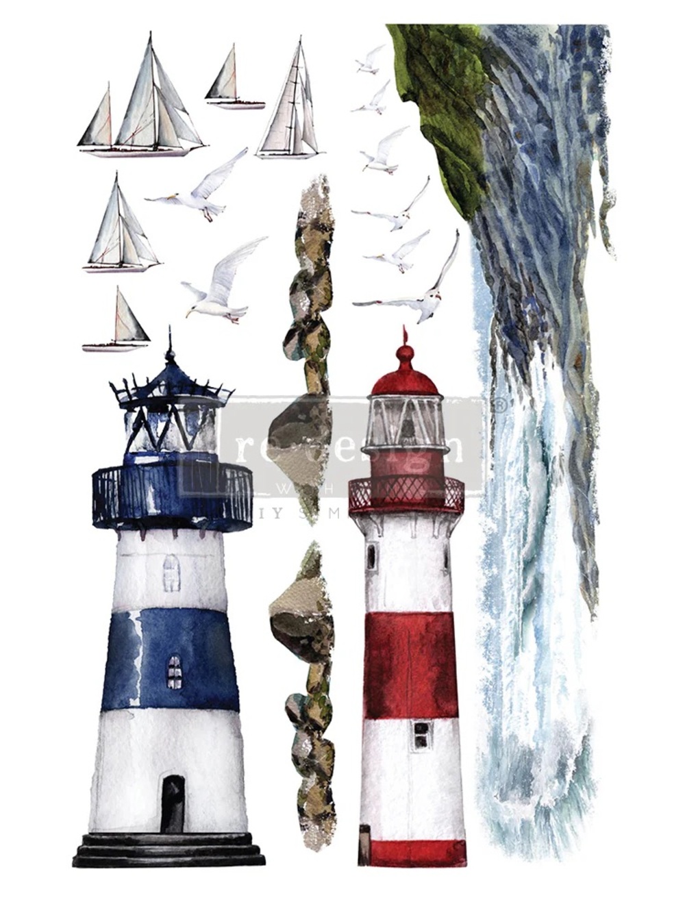 Redesign with Prima Decor Transfer | LIGHTHOUSE | 24” x 35”